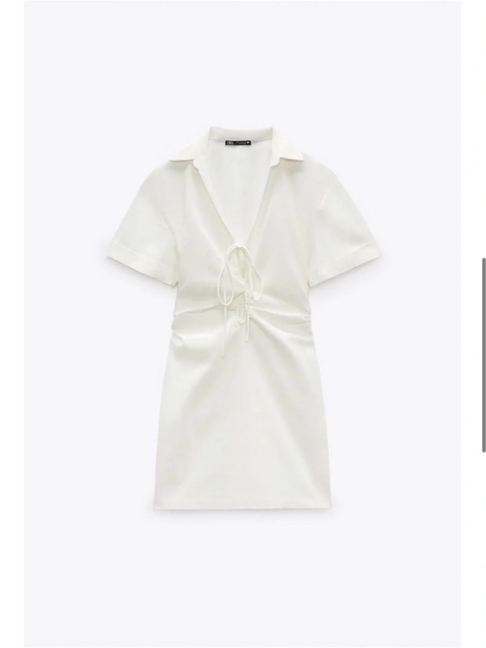 Zara Linen Blend Cut-Out Mini Dress White